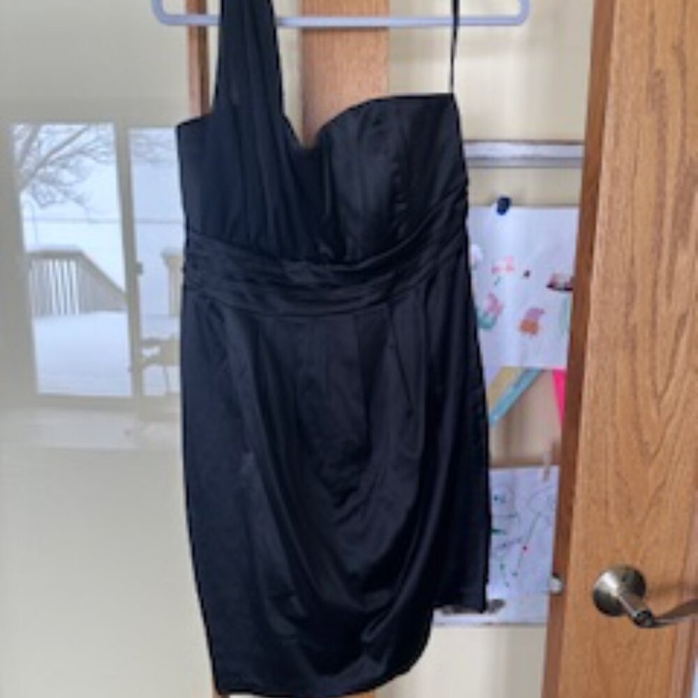 Black One Shoulder Cocktail Dress